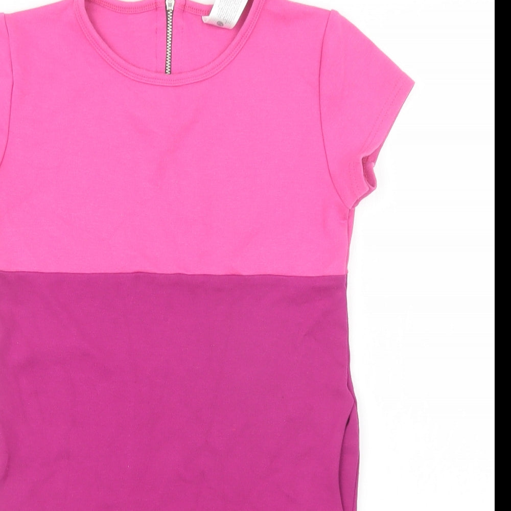 here there Girls Pink   Basic T-Shirt Size 11-12 Years  - Long