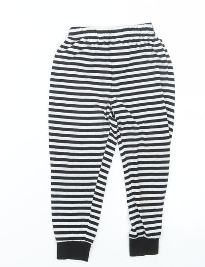 Matalan Girls Black Striped  Capri Pyjama Pants Size 5 Years