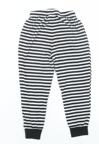 Matalan Girls Black Striped  Capri Pyjama Pants Size 5 Years