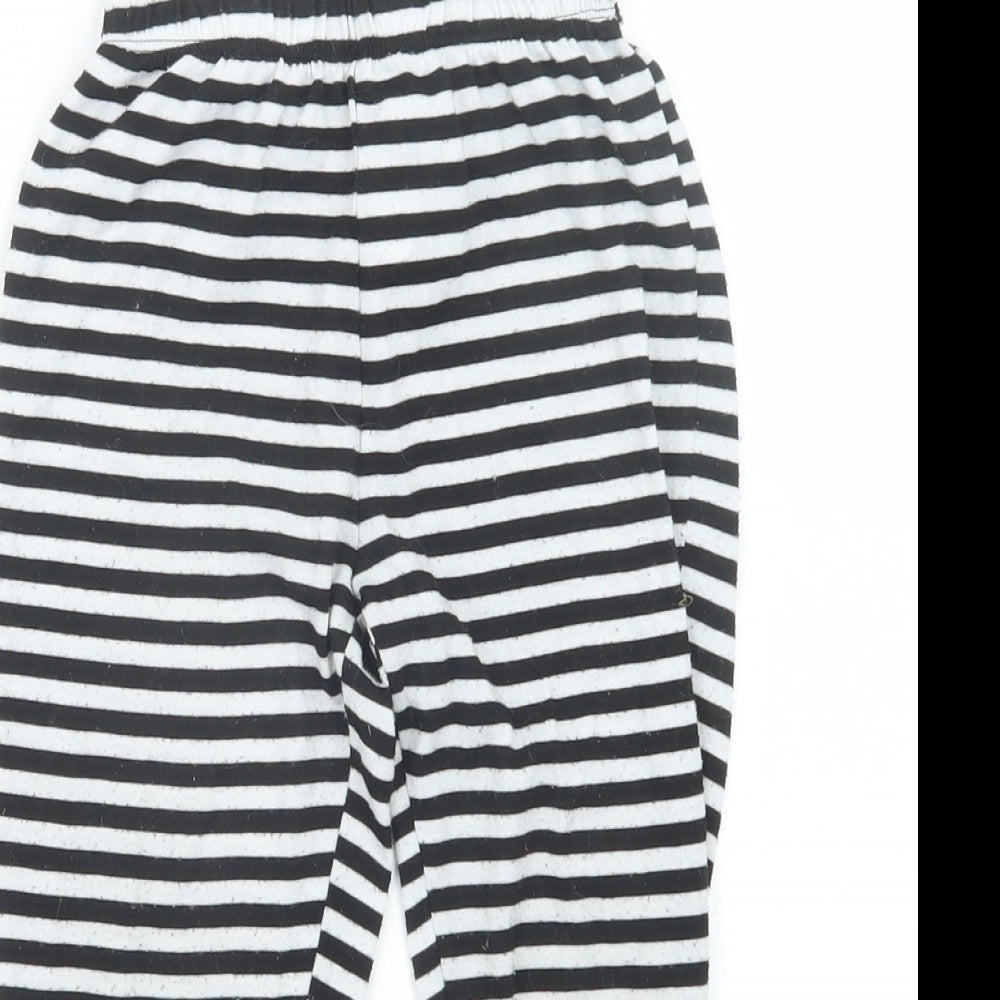 Matalan Girls Black Striped  Capri Pyjama Pants Size 5 Years