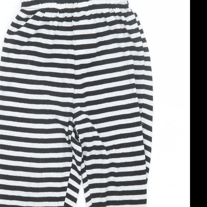 Matalan Girls Black Striped  Capri Pyjama Pants Size 5 Years