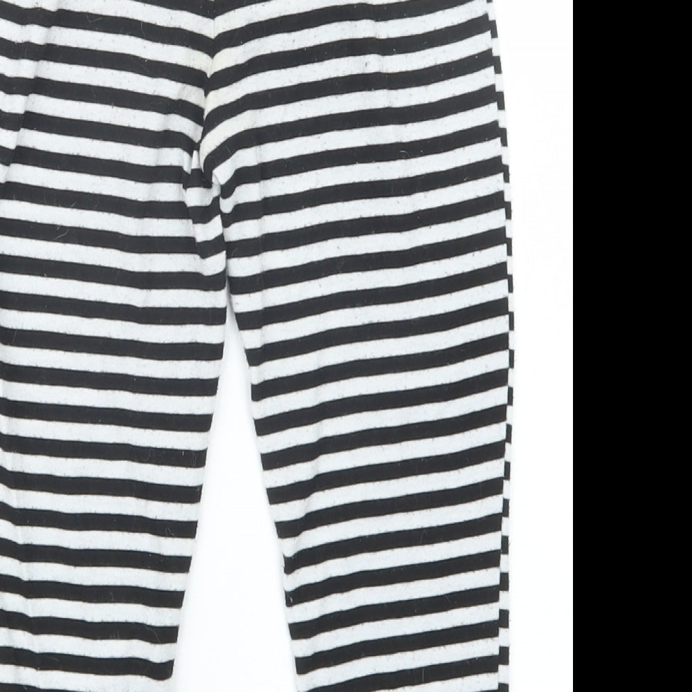 Matalan Girls Black Striped  Capri Pyjama Pants Size 5 Years