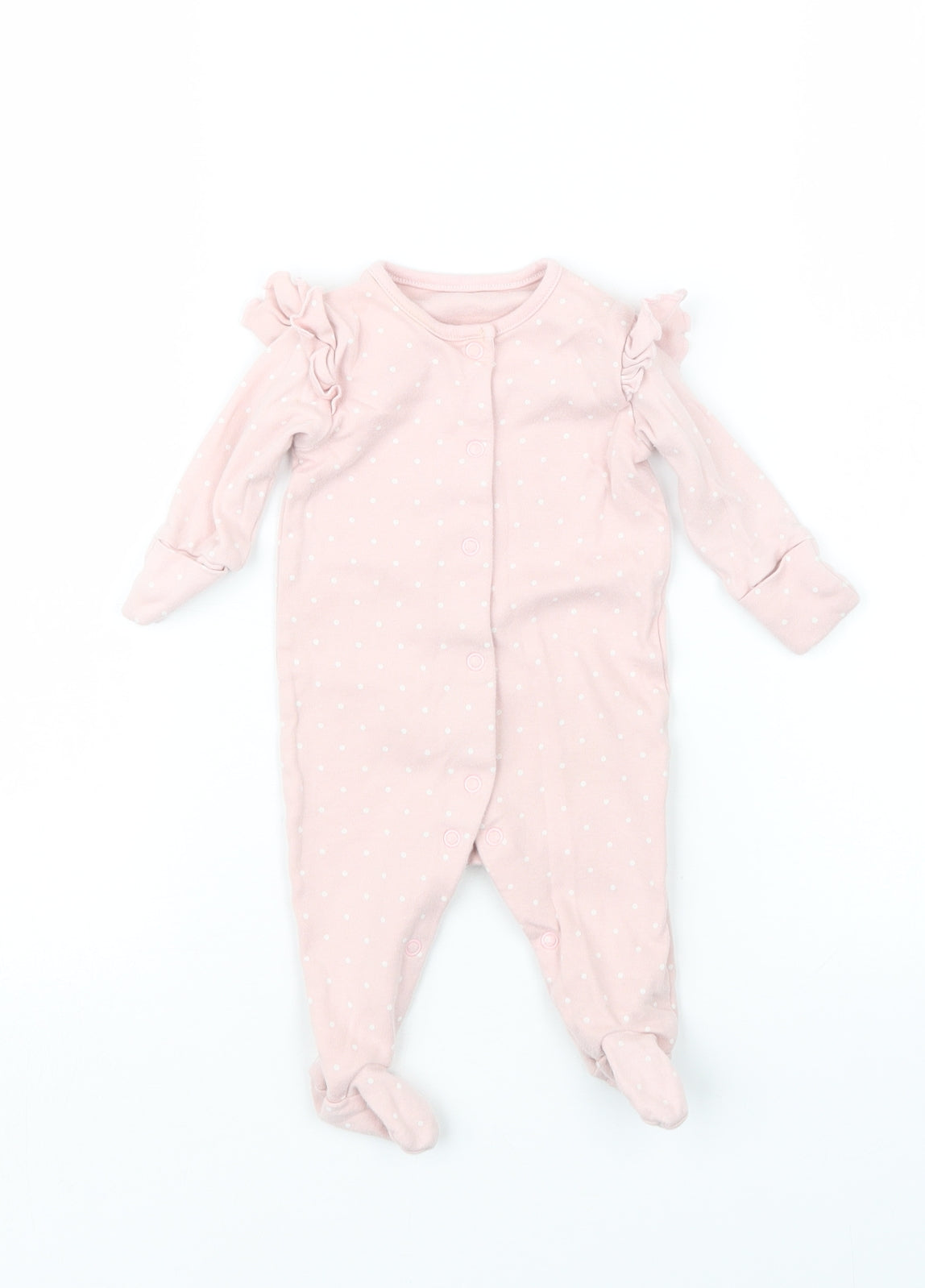 Matalan Girls Pink Polka Dot  Babydoll One Piece Size 0-3 Months