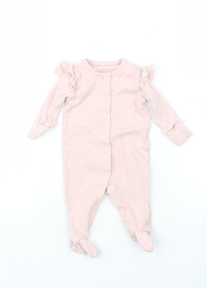 Matalan Girls Pink Polka Dot  Babydoll One Piece Size 0-3 Months