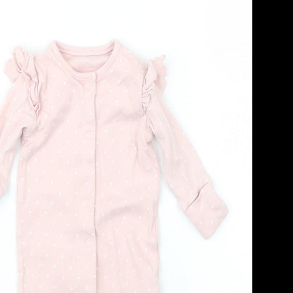 Matalan Girls Pink Polka Dot  Babydoll One Piece Size 0-3 Months