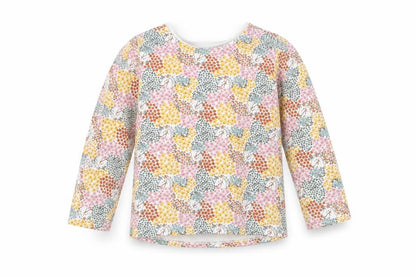 Front view of Matalan girls’ pink floral basic t-shirt, size 3-4, years