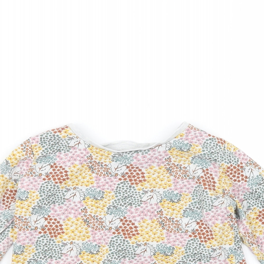 Matalan Girls Pink Floral  Basic T-Shirt Size 3-4 Years