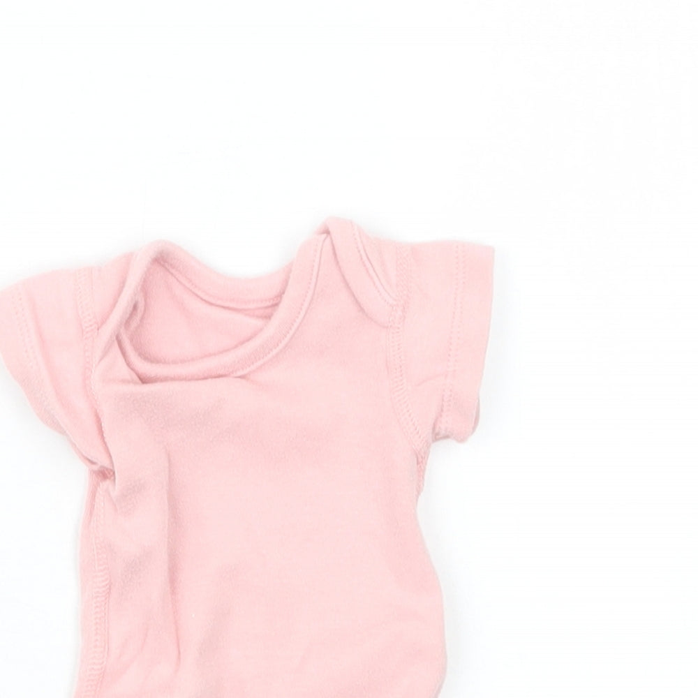Marks and Spencer Girls Pink   Babygrow One-Piece Size Newborn