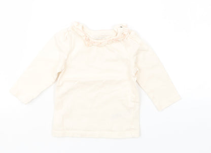 Additional front view of Nutmeg girls’ pink basic t-shirt, size 0-3, months