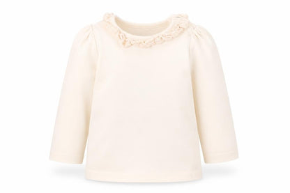 Front view of Nutmeg girls’ pink basic t-shirt, size 0-3, months