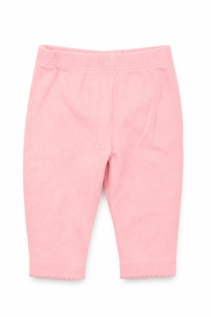 Front view of Carter's girls’ pink capri leggings, size 0-3, months
