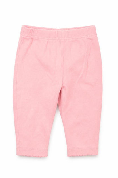 Front view of Carter's girls’ pink capri leggings, size 0-3, months