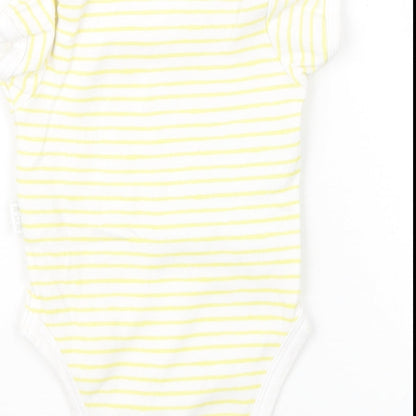 Watch Me Grow Baby Yellow Striped  Babygrow One-Piece Size 0-3 Months