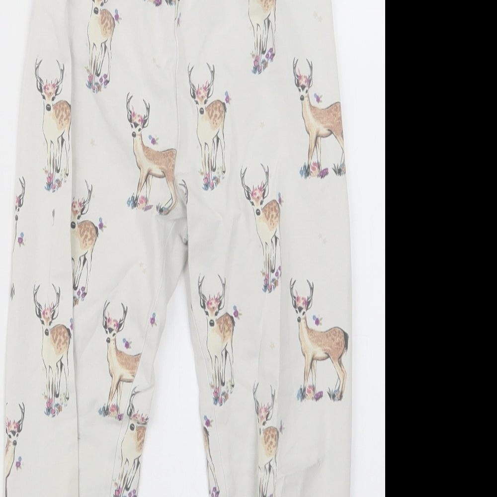 Marks and Spencer Girls White Geometric  Capri Pyjama Set Size 4-5 Years