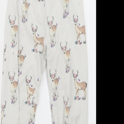 Marks and Spencer Girls White Geometric  Capri Pyjama Set Size 4-5 Years
