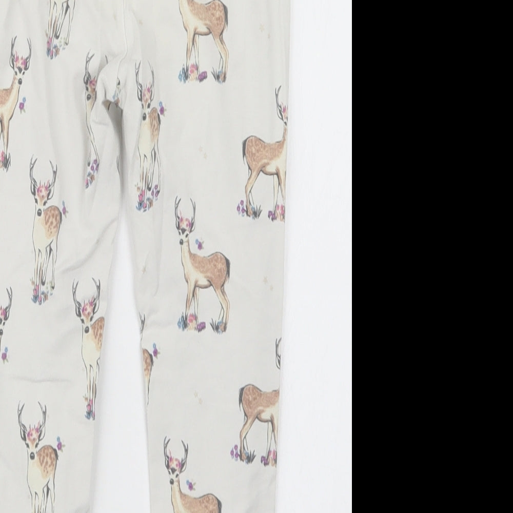 Marks and Spencer Girls White Geometric  Capri Pyjama Set Size 4-5 Years