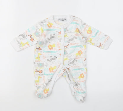 Watch Me Grow Baby White Geometric  Babydoll One Piece Size 0-3 Months