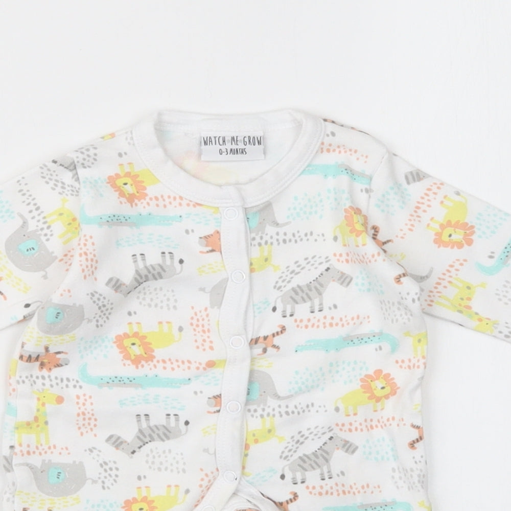 Watch Me Grow Baby White Geometric  Babydoll One Piece Size 0-3 Months
