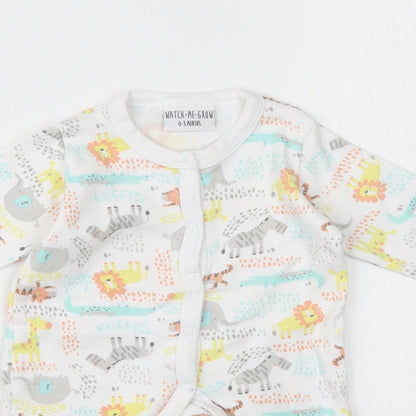 Watch Me Grow Baby White Geometric  Babydoll One Piece Size 0-3 Months