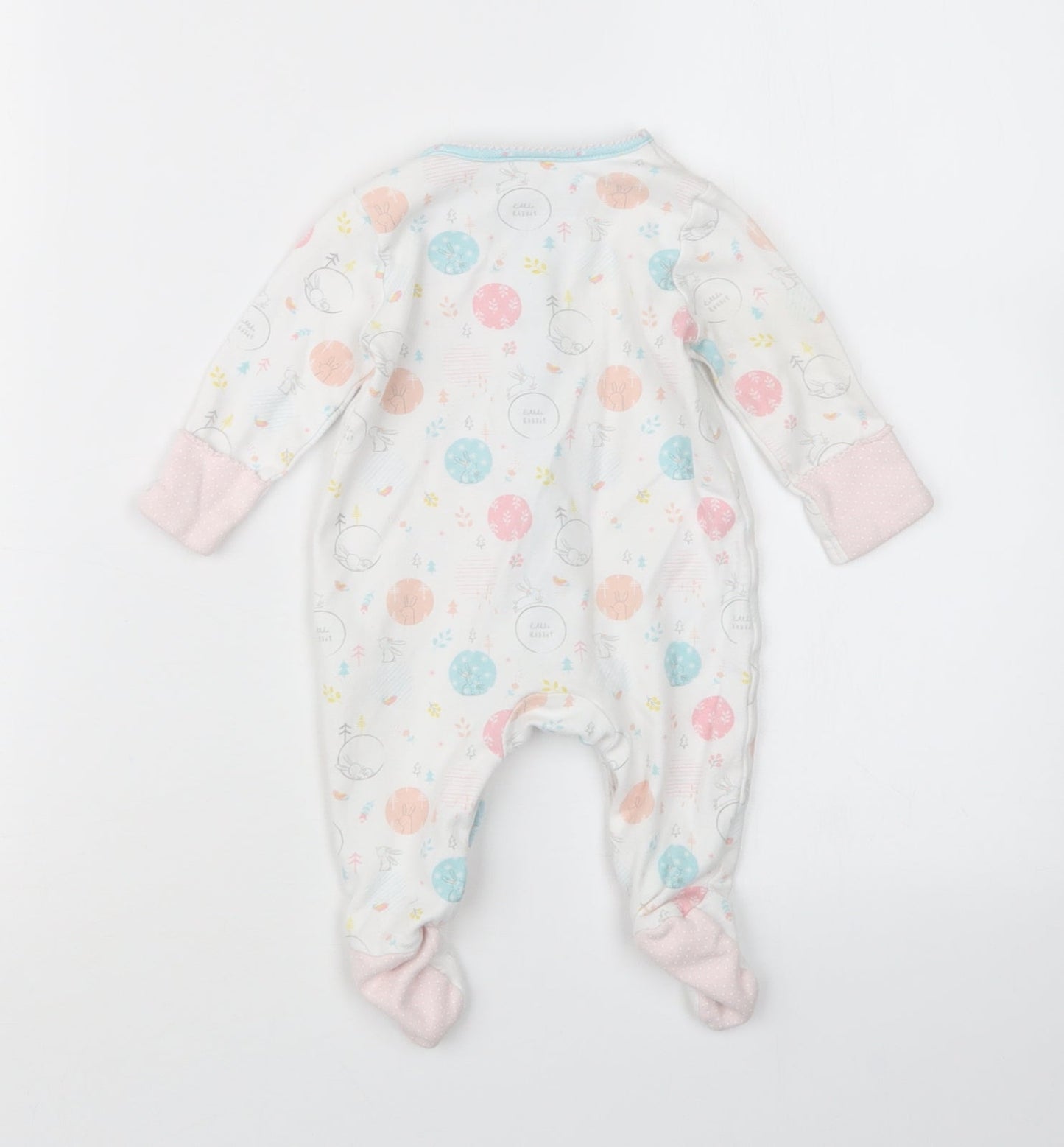 Mini Club Girls White Geometric  Babydoll One Piece Size 0-3 Months