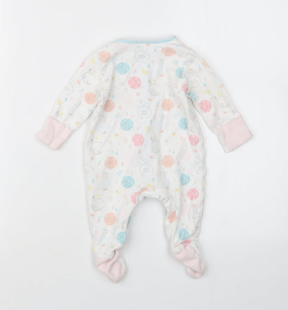 Mini Club Girls White Geometric  Babydoll One Piece Size 0-3 Months