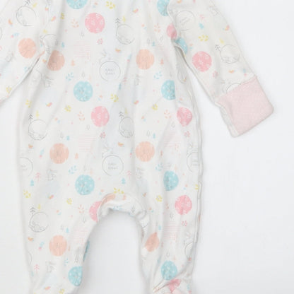 Mini Club Girls White Geometric  Babydoll One Piece Size 0-3 Months