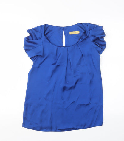 twentyten Womens Blue  Satin Basic Blouse Size 8
