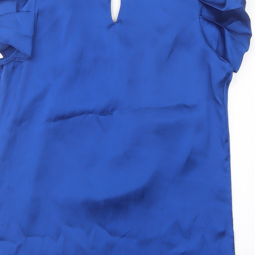 twentyten Womens Blue  Satin Basic Blouse Size 8