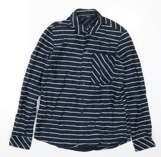 Womens UK Size 6 NEXT Blue Basic Button-Up