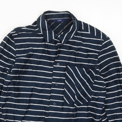 Womens UK Size 6 NEXT Blue Basic Button-Up