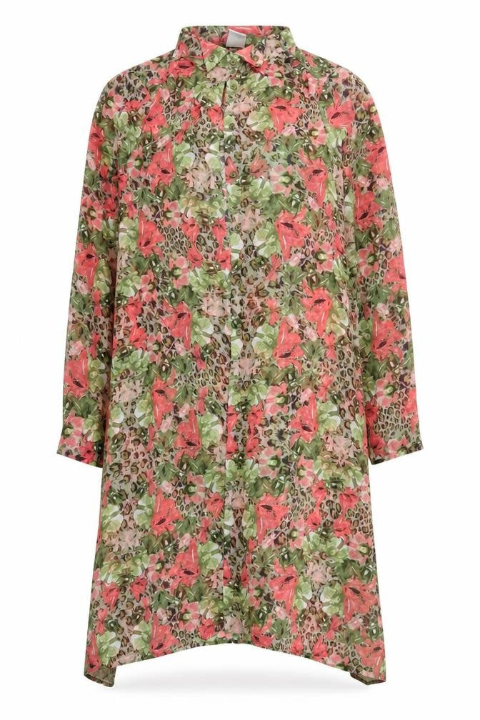 Front view of Vero Moda women’s multicoloured floral shirt dress, size M