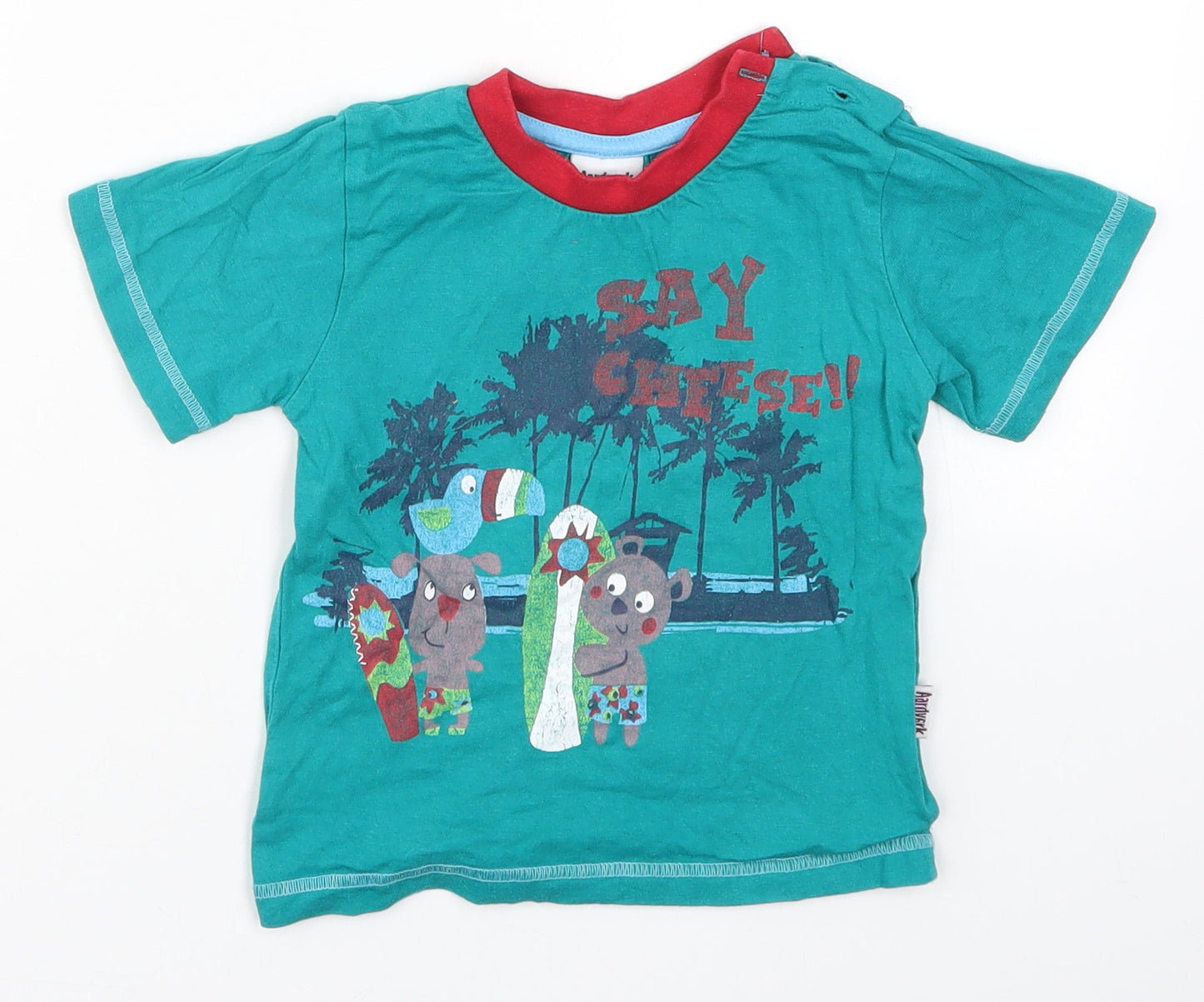 Aardvark Boys Blue   Basic T-Shirt Size 18-24 Months  - Say Cheese