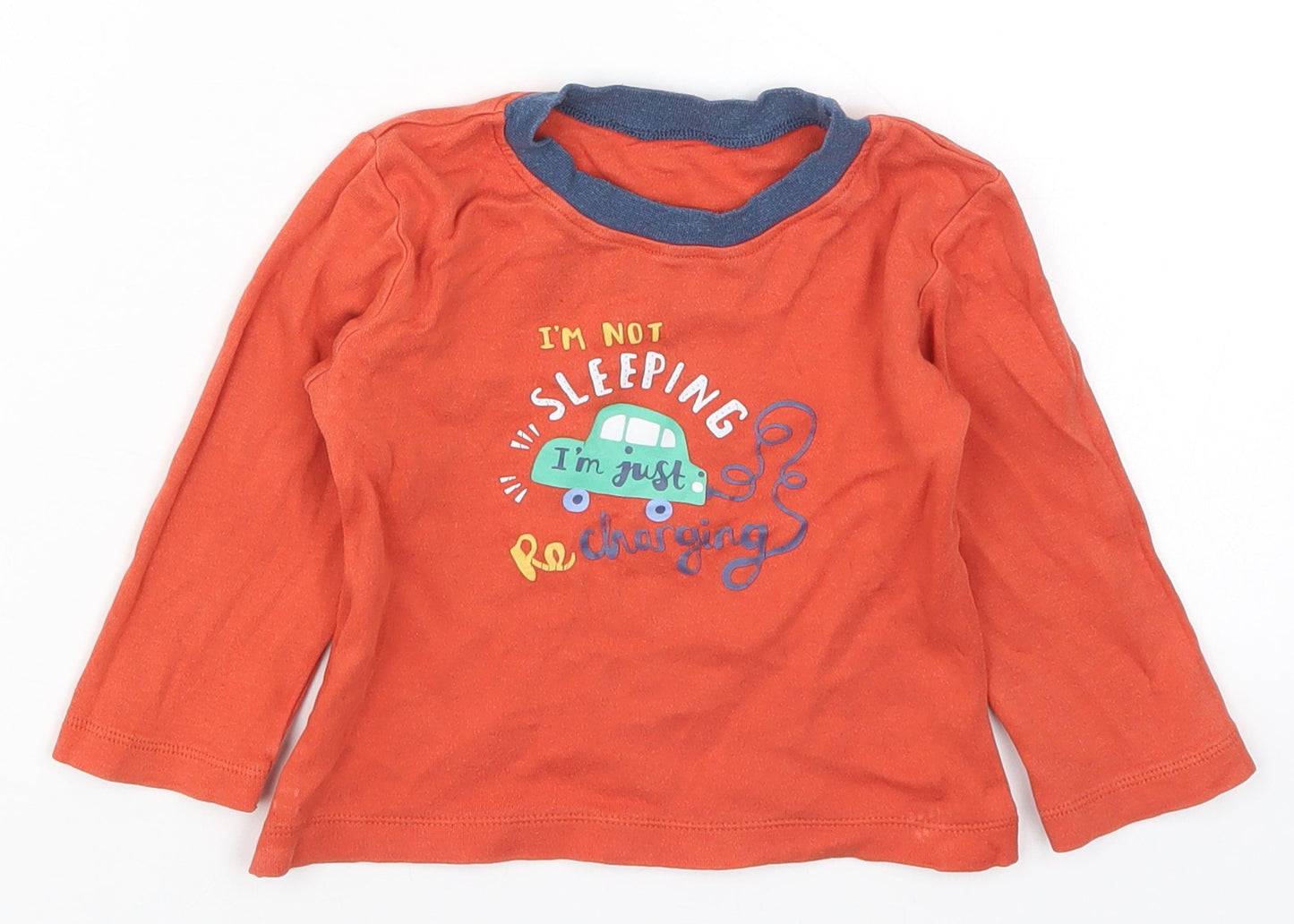 Nutmeg Boys Red Solid  Cami Pyjama Top Size 18-24 Months  - I'm Not Sleeping Recharging