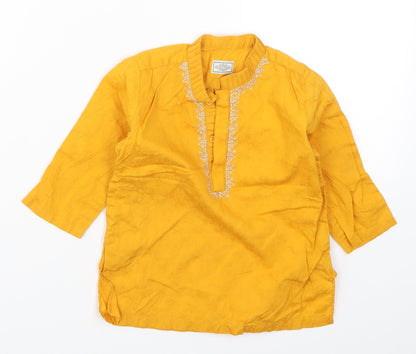 Minnie Minors Boys Orange   Basic Dress Shirt Size 9-12 Months