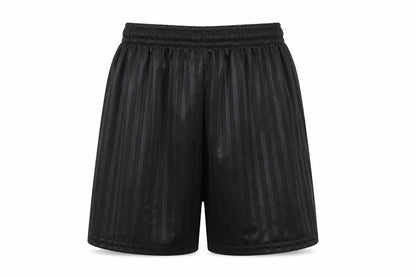 Front view of Preworn boys’ black sweat shorts, size 11-12, years