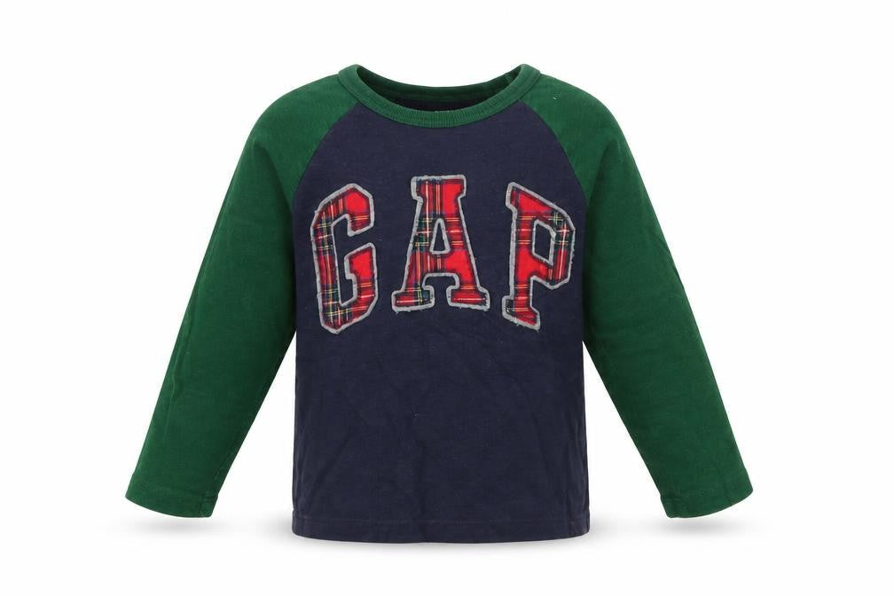 Front view of Gap boys’ green basic t-shirt, size 4, years