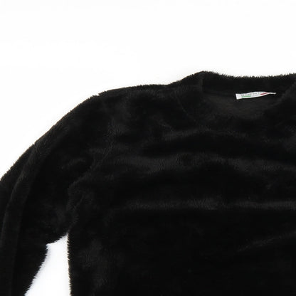 Preworn Womens Black Solid  Top Pyjama Top Size 8