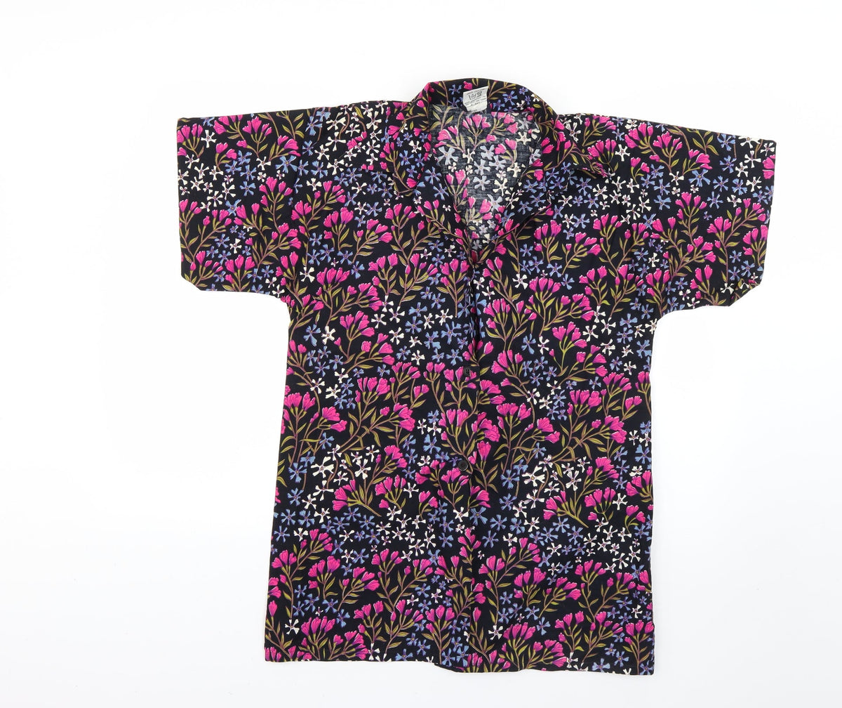 Additional front view of bambie house women’s multicoloured floral basic button-up, size UK 10