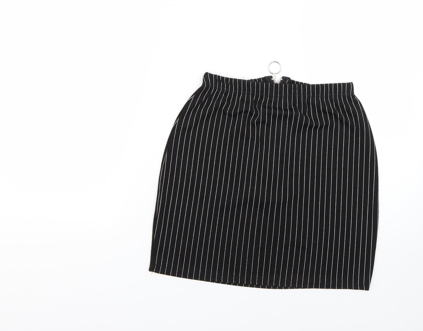 PRETTYLITTLETHING Womens Black Striped  Mini Skirt Size 12