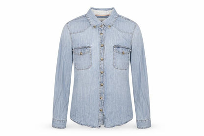 Womens UK Size 6 H&M Blue Basic Button-Up