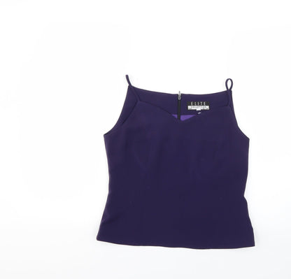 Womens UK Size 10 elite Purple Basic Blouse