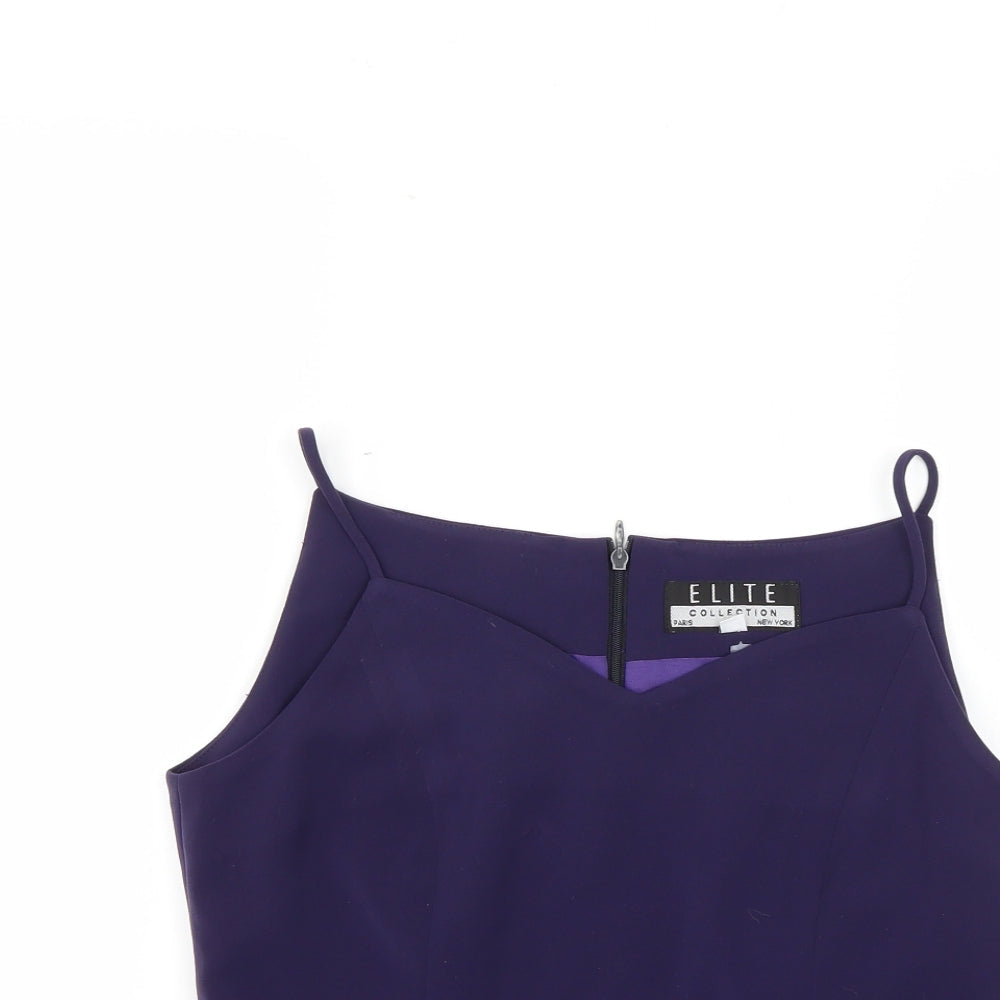 Womens UK Size 10 elite Purple Basic Blouse
