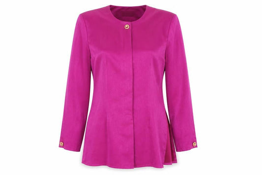 Front view of Gina women’s purple jacket, size UK 14