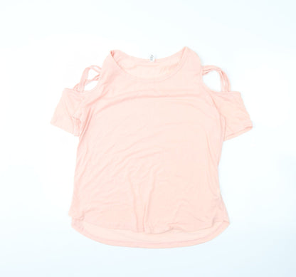 Womens UK Size XL Fashion Pink Basic T-Shirt
