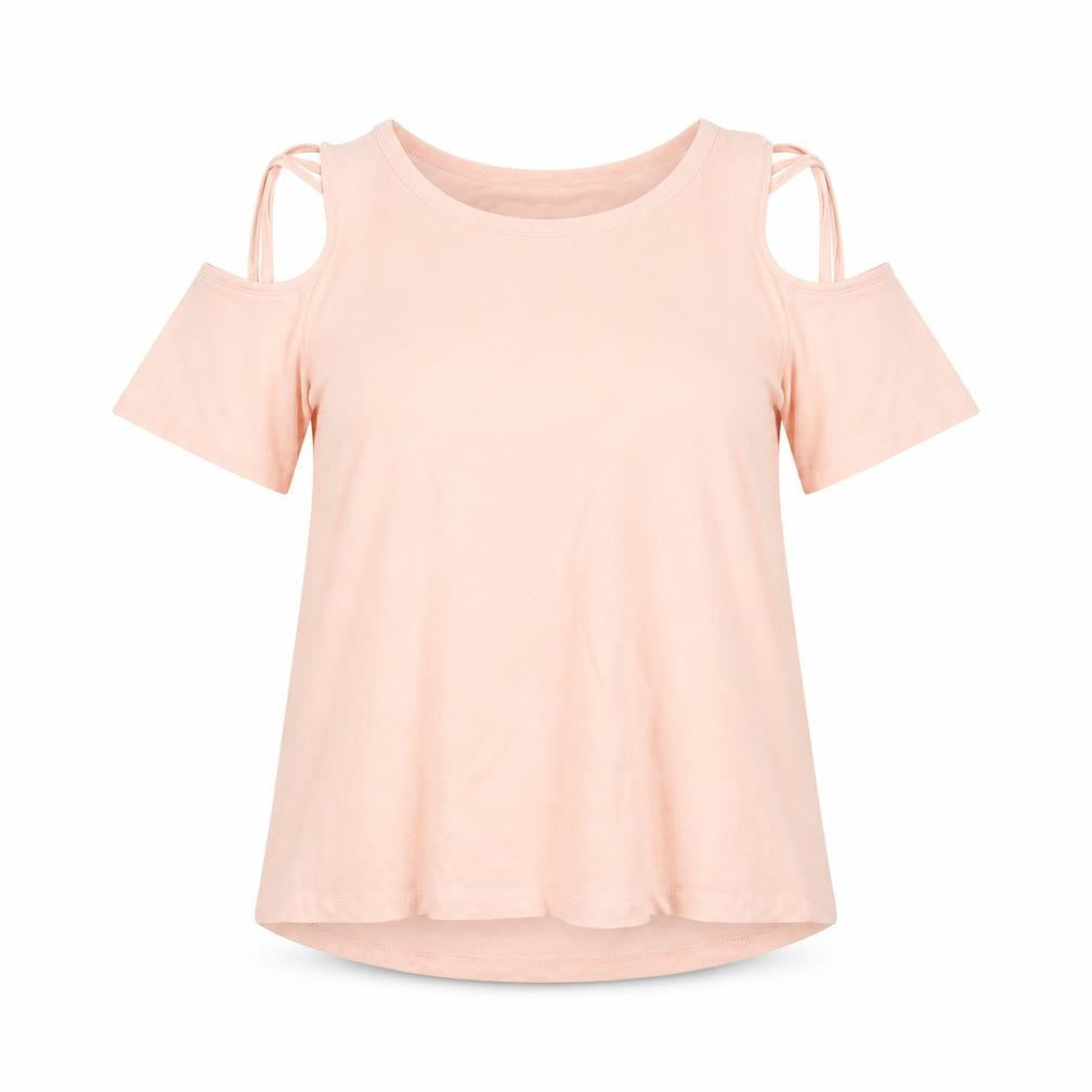 Womens UK Size XL Fashion Pink Basic T-Shirt