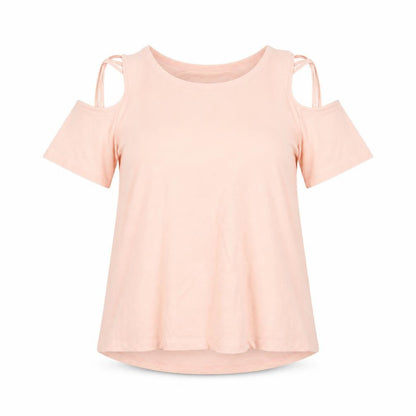 Womens UK Size XL Fashion Pink Basic T-Shirt