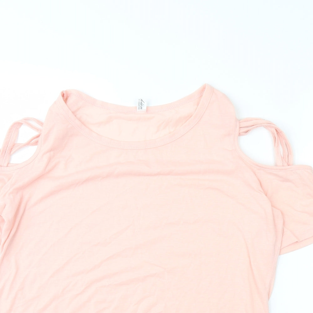 Womens UK Size XL Fashion Pink Basic T-Shirt