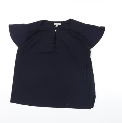Womens UK Size L H&M Blue Basic Blouse