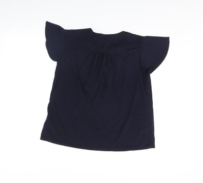 Womens UK Size L H&M Blue Basic Blouse