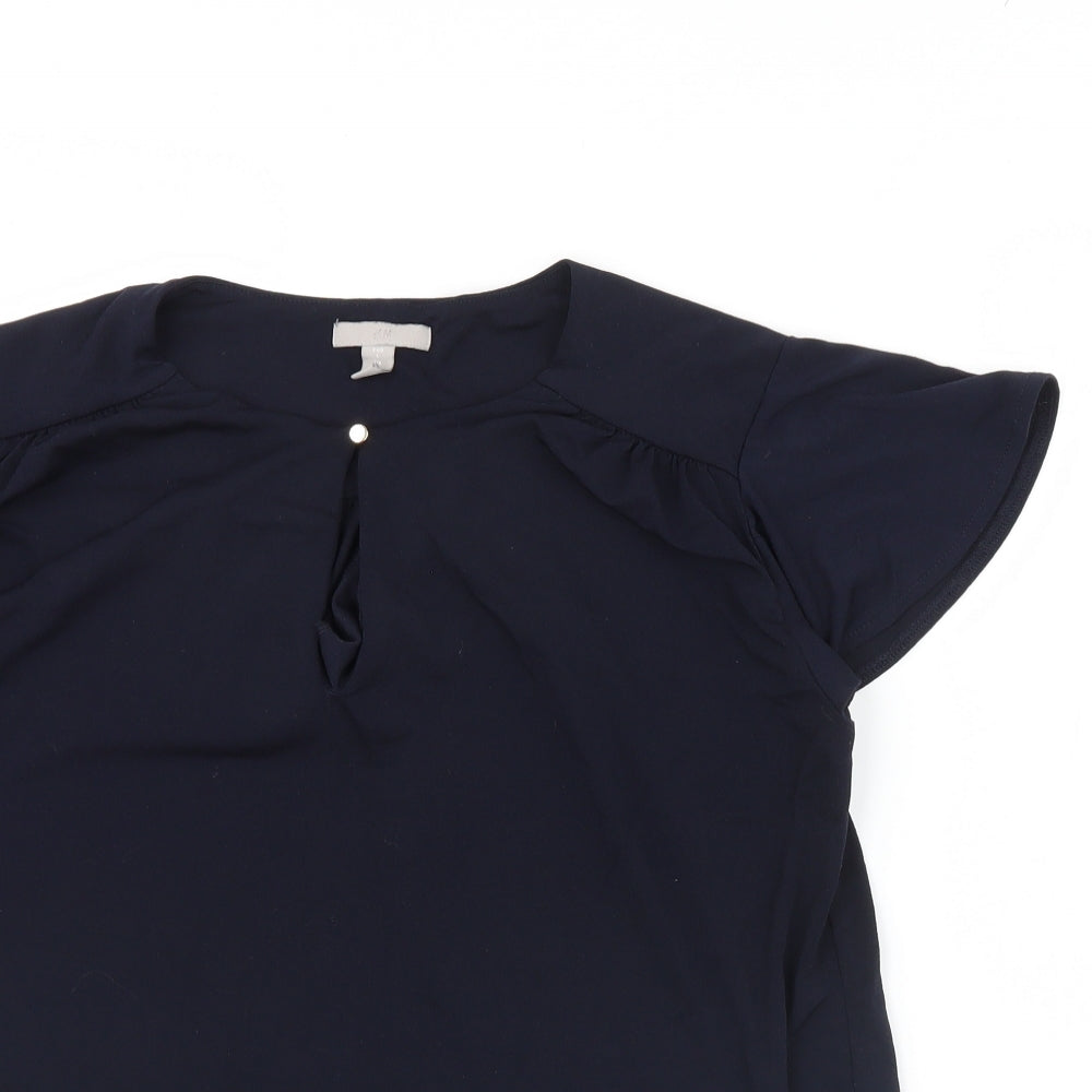 Womens UK Size L H&M Blue Basic Blouse